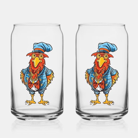 Coq de dessin animé drôle et autoritaire (Recto)