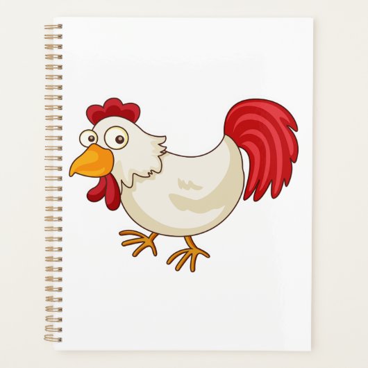 Coq de dessin animé Poule blanche (Devant)