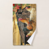 Coq de Noël Hen Barn Coop Farm (Serviette à main)