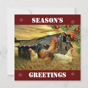 Coq de Noël Hen Barn Coop Farm Carte de vacances