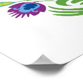 Coq en violet et affiche Turquoise (Coin)