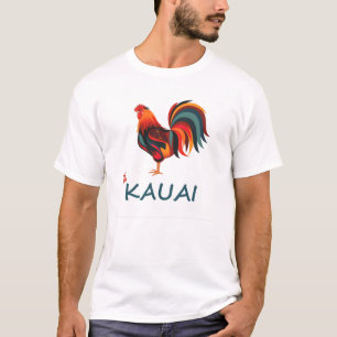 Coq sauvage de Kauai de T-shirt hawaïen de couleur