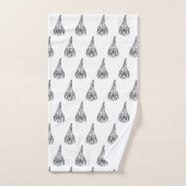 Coq tribal noir et blanc (Serviette à main)