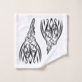 Coq tribal noir et blanc (Gant de toilette)
