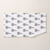 Coq tribal noir et blanc (Serviette à main)