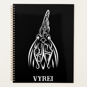 Coq tribal noir et blanc