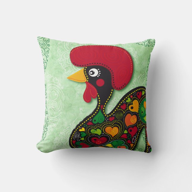 Coq typique de coussin de Barcelos (Recto)