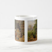 Coq vintage de pays et tasse de poulets (Centre)