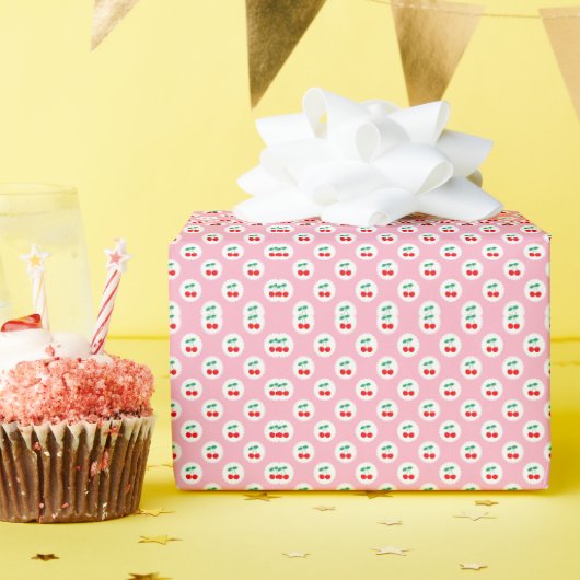 Coqette Cherry op Top Dank u Baby shower Cadeaupapier (Verjaardagsfeest)