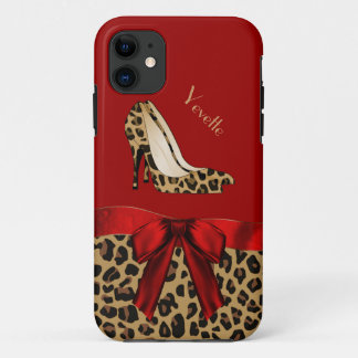 Coque à la mode Red & Jaguar Print iPhone 5