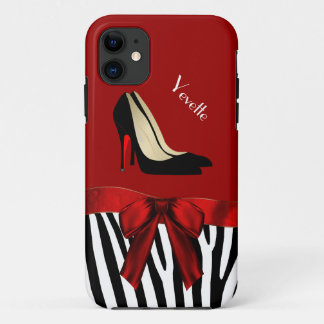 Coque à la mode Red & Zebra Print iPhone 5