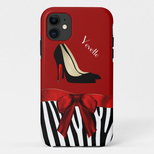 Coque à la mode Red & Zebra Print iPhone 5 (Dos)