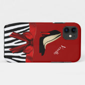 Coque à la mode Red & Zebra Print iPhone 5 (Dos (Horizontal))