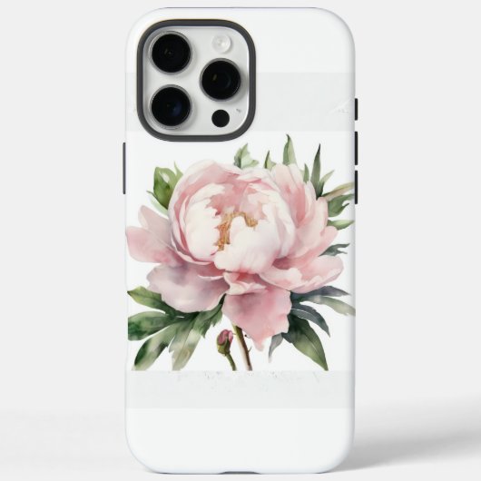 Coque à l'aquarelle imprimé de pivoine rose (Verso)