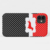 coque à points de la Polka rétro avec Dachshund (Dos (Horizontal))