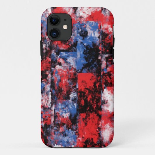 Coque Abstrait Red & Blue iPhone 11 (Dos)