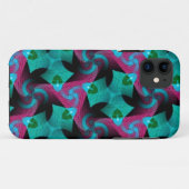 Coque Abstrait Turquoise motif à écran rose iPhone (Dos (Horizontal))