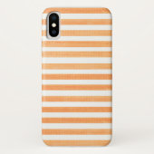 Coque Apple iPhone X orange et blanc (Dos)