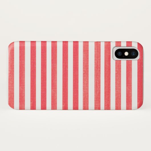 Coque Apple iPhone X Red and White Stripe (Dos (Horizontal))