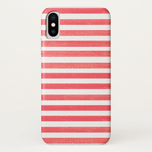 Coque Apple iPhone X Red and White Stripe (Dos)