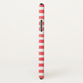 Coque Apple iPhone X Red and White Stripe (Dos/Droite)