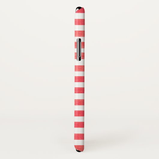 Coque Apple iPhone X Red and White Stripe (Dos/Droite)