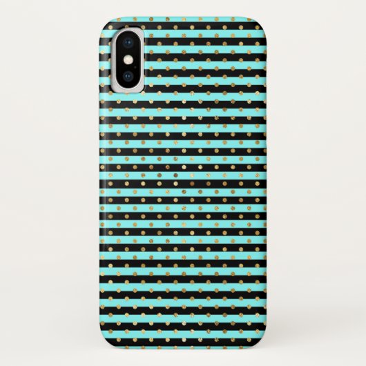 Coque Aqua, Noir, Or Case-Mate pour iPhone X (Dos)