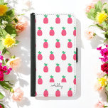 Coque Avec Portefeuille Pour Galaxy S5 Ananas rose Motif Chic Blanc<br><div class="desc">Étui rose blanc Samsung Galaxy S5 avec Motif à ananas mignon. Plus de produits avec ce design sont dans la collection ci-dessous</div>