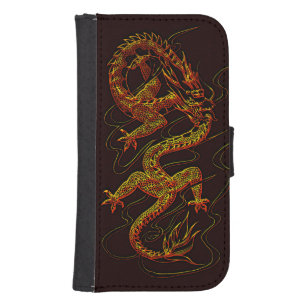 Coque Avec Portefeuille Pour Galaxy S4 Année du Dragon asiatique design Dragon