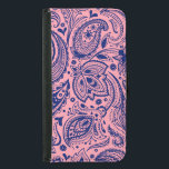 Coque Avec Portefeuille Pour Galaxy S5 Bleu Marine Sur Paisley Rose Dentelle Damas<br><div class="desc">Paisley vintage bleu marine élégante sur arrière - plan rose que vous pouvez changer. Blue paisley a un arrière - plan transparent afin que vous puissiez changer la couleur arrière - plan (blanc dans cet exemple) à n'importe quelle couleur que vous aimez contre le bleu paisley</div>