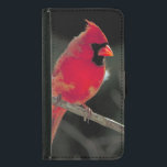 Coque Avec Portefeuille Pour Galaxy S5 Cardinal rouge perché sur une branche d'arbre<br><div class="desc">Une belle photo de nature claire et détaillée. Un cardinal rouge vif du nord perché sur une branche d'arbre. Vous pouvez voir des touffes de plumes de basse soufflant doucement dans le vent. Fluffy et mignon !</div>