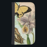 Coque Avec Portefeuille Pour Galaxy S4 Carte postale vintage avec papillons et fleurs<br><div class="desc">Cette impression d'une carte postale vintage avec fleurs de lavande et papillons colorés a été créée par Vision Studio. Un grand morceau qui serait extraordinaire sur n'importe quel mur. Commandez les vôtres dès aujourd'hui !</div>