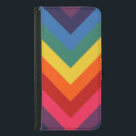Coque Avec Portefeuille Pour Galaxy S5 Chevron Retro Arc-en-ciel clair et coloré<br><div class="desc">Chevron Retro Rainbow motif lumineux et coloré</div>