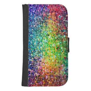 Coque Avec Portefeuille Pour Galaxy S4 Cool Multicolor Parties scintillant rétro et étinc