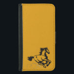 Coque Avec Portefeuille Pour Galaxy S5 Galloping Horse sauvage et libre<br><div class="desc">Illustration fantastique d'un cheval galopant. Ce cheval est de couleur marron châtaigne doré avec une crinière et une queue noires. On peut le voir galoper rapidement avec des nuages de poussière qui sont secoués par ses talons. Sa crinière et sa queue volent dans la brise. Idéal pour les amateurs de...</div>