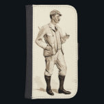 Coque Avec Portefeuille Pour Galaxy S4 Golfeur vintage avec tuyau et bottes de tabac<br><div class="desc">Ce monsieur dapper a l'air d'être prêt à frapper les liens. Un grand morceau représentant un golfeur vintage tenant une pipe de tabac,  prêt à frapper un trou en un. Achète ta copie aujourd'hui !</div>