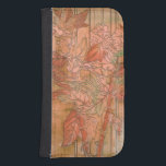 Coque Avec Portefeuille Pour Galaxy S4 Impression florale orange moderne sur Arrière - pl<br><div class="desc">Création originale de Jennifer Goldberger,  cette impression florale orange moderne est posée sur un arrière - plan strippé. Les fleurs se mélangent presque à l'arrière - plan. Laissez-le se fondre dans le reste de votre maison en l'achetant aujourd'hui!</div>