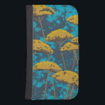 Coque Avec Portefeuille Pour Galaxy S4 Jardin Golden Yarrow avec Arrière - plan bleu<br><div class="desc">Des fleurs en fil d'or ponctuent cette belle scène de jardin. L'arrière - plan bleu arbore également une touche de feuilles éparpillés un peu partout. C’est comme regarder une photo de Magic Eye,  sauf beaucoup plus amusant!</div>