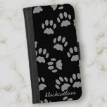 Coque Avec Portefeuille Pour Galaxy S5 Motif Empreinte de patte de chat noir<br><div class="desc">Avez-vous déjà essayé de toucher les orteils de votre chat quand elle ne veut vraiment pas que ses pattes soient touchées ? Moi non plus. Ajoutez votre nom à ce cas de téléphone motif empreinte de patte noir et gris (uniquement si vous le souhaitez)</div>