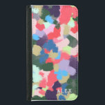 Coque Avec Portefeuille Pour Galaxy S5 Multicolore Moderne Nom personnalisé Bleu Vert<br><div class="desc">Peinture acrylique numérique originale avec un design moderne coloré et lumineux dans les bleus,  les verts,  les roses et le violet. Personnalisé avec le nom ou le texte de votre choix.</div>