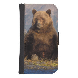 Coque Avec Portefeuille Pour Galaxy S4 ours brun, arctos d'Ursus, ours gris, Ursus