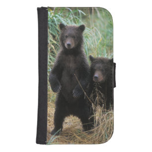 Coque Avec Portefeuille Pour Galaxy S4 ours brun, arctos d'Ursus, ours gris, Ursus 7 2