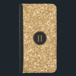 Coque Avec Portefeuille Pour Galaxy S5 Parties scintillant et texture d'or moderne Imprim<br><div class="desc">Elégante parties scintillant en or moderne et tirage de texture étincelante. Cercle noir et monogramme personnalisé sont optionnels.</div>
