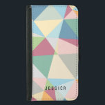 Coque Avec Portefeuille Pour Galaxy S5 Pastel Colorful Moderne Abstrait Motif géométrique<br><div class="desc">Elégant pastel coloré motif moderne géométrique avec monogramme personnalisable. Si vous avez besoin d'aide pour customiser un de mes designs,  contactez le concepteur ArtOnWear. Mise en forme de texte gratuite avec aide en direct disponible sur demande.</div>