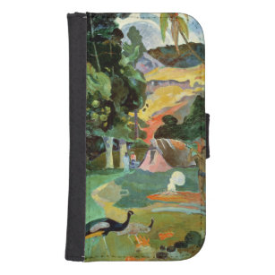 Coque Avec Portefeuille Pour Galaxy S4 Paul Gauguin  Matamoe ou, Paysage avec des Peacock