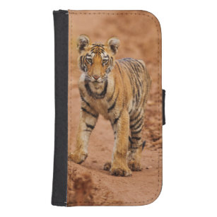 Coque Avec Portefeuille Pour Galaxy S4 Petit animal de tigre royal de Bengale sur le