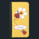 Coque Avec Portefeuille Pour Galaxy S5 Pneuka jaune rouge coccinelle fleurs filles flacon<br><div class="desc">Mignonne coccinelle rouge / coccinelle sur une polka jaune vif fleurs enfants coque iphone. Lit Sienna ou vous pouvez personnaliser avec votre propre nom. Exclusivement conçu par Sarah Trett.</div>
