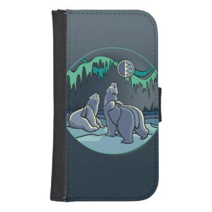 Coque Avec Portefeuille Pour Galaxy S4 Porte Samsung Wallet Tribal Bear iPhone Wallets