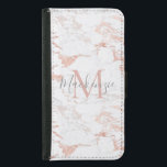 Coque Avec Portefeuille Pour Galaxy S5 Rose chic | Monogramme Rose d'huile d'or<br><div class="desc">Rose Fille | Rose Gold Foil Porte-monnaie de téléphone Monogram avec marbre rose or rose tendance et votre nom et monogramme personnalisés.</div>