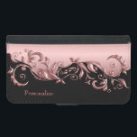 Coque Avec Portefeuille Pour Galaxy S5 Rose rose floride sur noir<br><div class="desc">Étuis portefeuille. Présenté dans un joli dessin floral floral faux métallique rose sur arrière - plan noir avec DO-IT-YOURSELF texte. ⭐ Ce produit est entièrement personnalisable. Les graphiques et / ou le texte peuvent être ajoutés, supprimés, déplacés, redimensionnés, modifiés, tournés, etc... 99% de mes dessins dans mon magasin sont faits...</div>